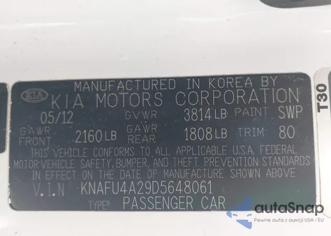 2013 Kia Forte Ex из США, поврежденный, VIN KNAFU4A29D5648061